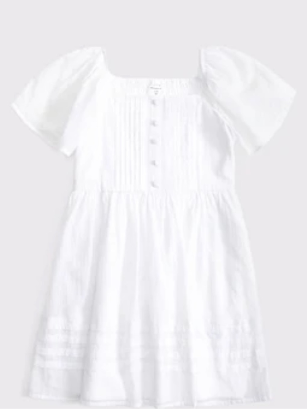 Abercrombie & Fitch White Flutter Sleeve Dress. Girls Size 9-10 & 11-12. NWT.